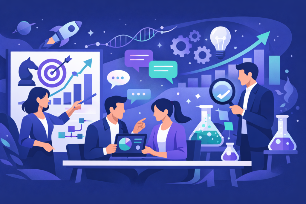 Ilustração representando estratégia para melhorar a comunicação interna nas empresas