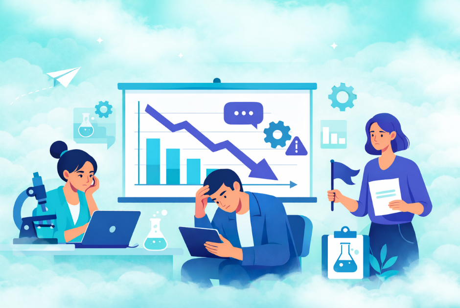 ilustração representa queda de engajamento no trabalho no brasil